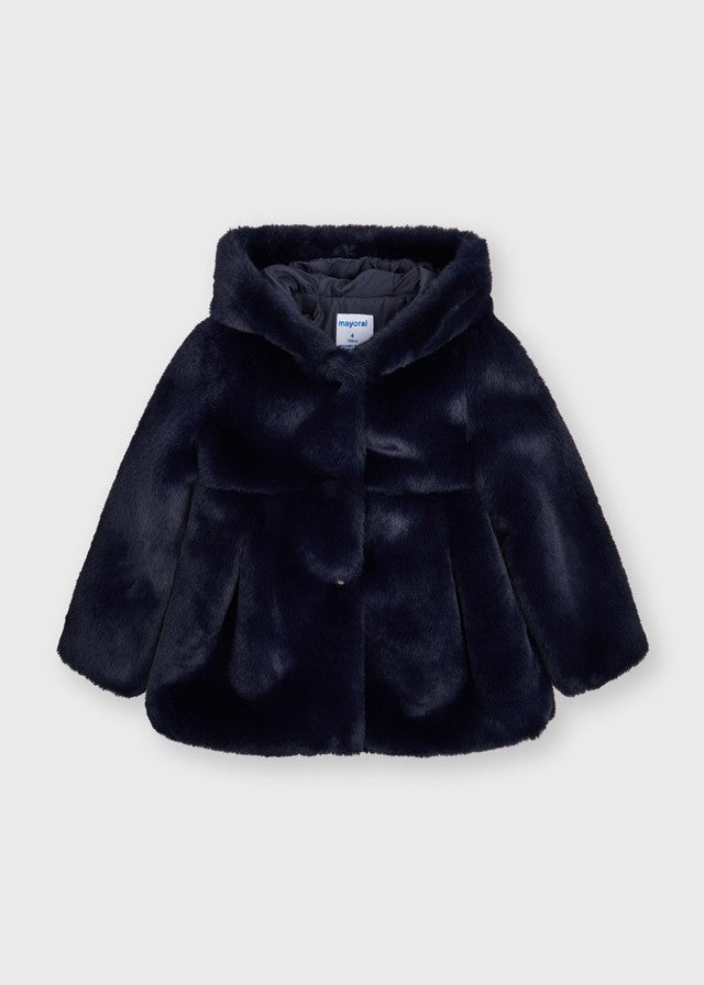 Mayoral 11-04436-058 Płaszcz futerko dziewczęcy4436-58 granatowy -  - #tag1# - #tag2# - #tag3# - #tag4#