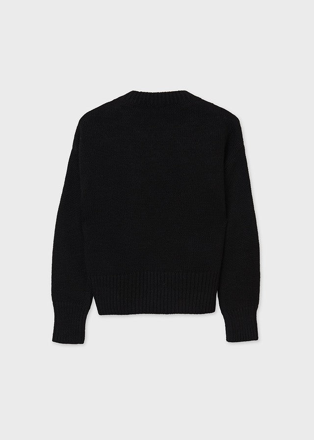 Mayoral 11-07348-053 Sweter z warkoczami dziewczynka 7348-53 czarny -  - #tag1# - #tag2# - #tag3# - #tag4#