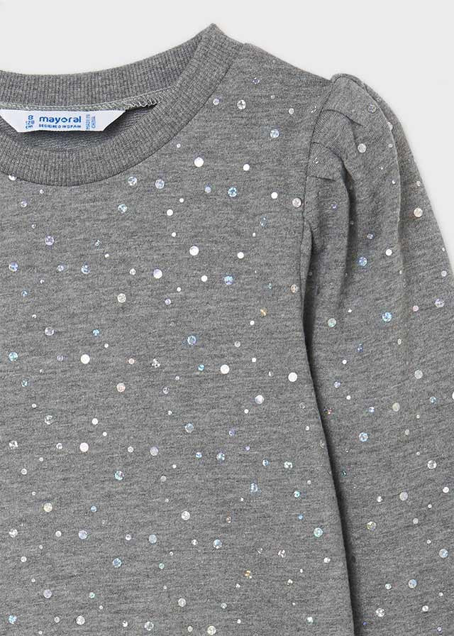 Mayoral 11-07427-043 Bluza w groszki dziewczynka 7427-43 szary -  - #tag1# - #tag2# - #tag3# - #tag4#