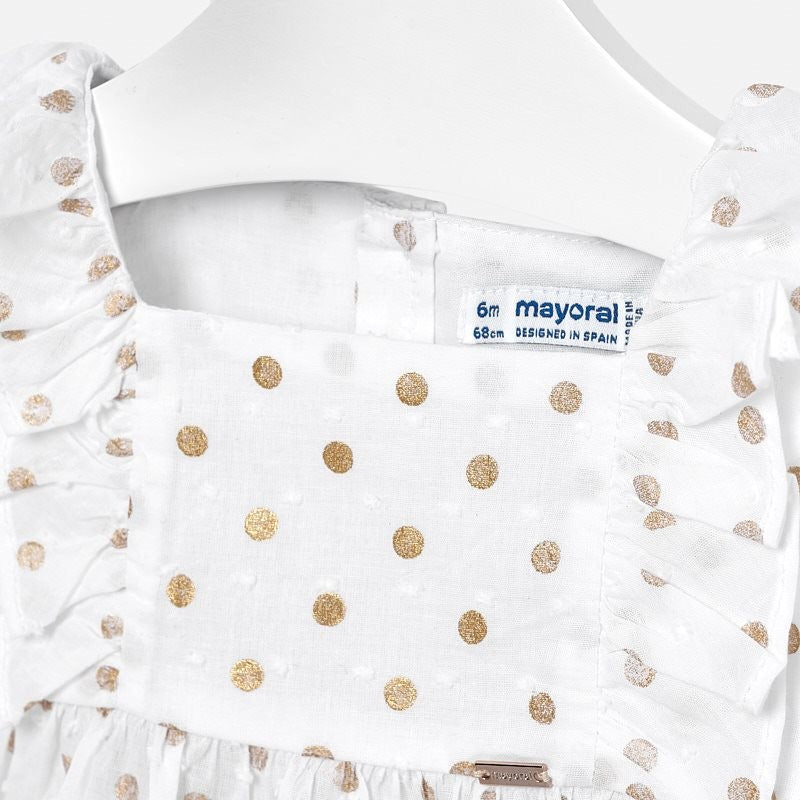 Mayoral 1110-84 Bluzka dziewczęca w groszki kolor biały -  - #tag1# - #tag2# - #tag3# - #tag4#