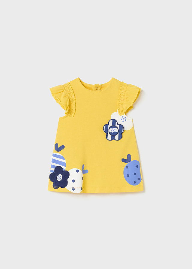 Mayoral 1806-11 Sukienka bawełniana dziewczynka kolor żółty -  - #tag1# - #tag2# - #tag3# - #tag4#