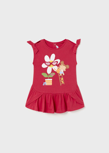 Mayoral 1968-23 Sukienka bawełniana dziewczynka kolor arbuzowy -  - #tag1# - #tag2# - #tag3# - #tag4#