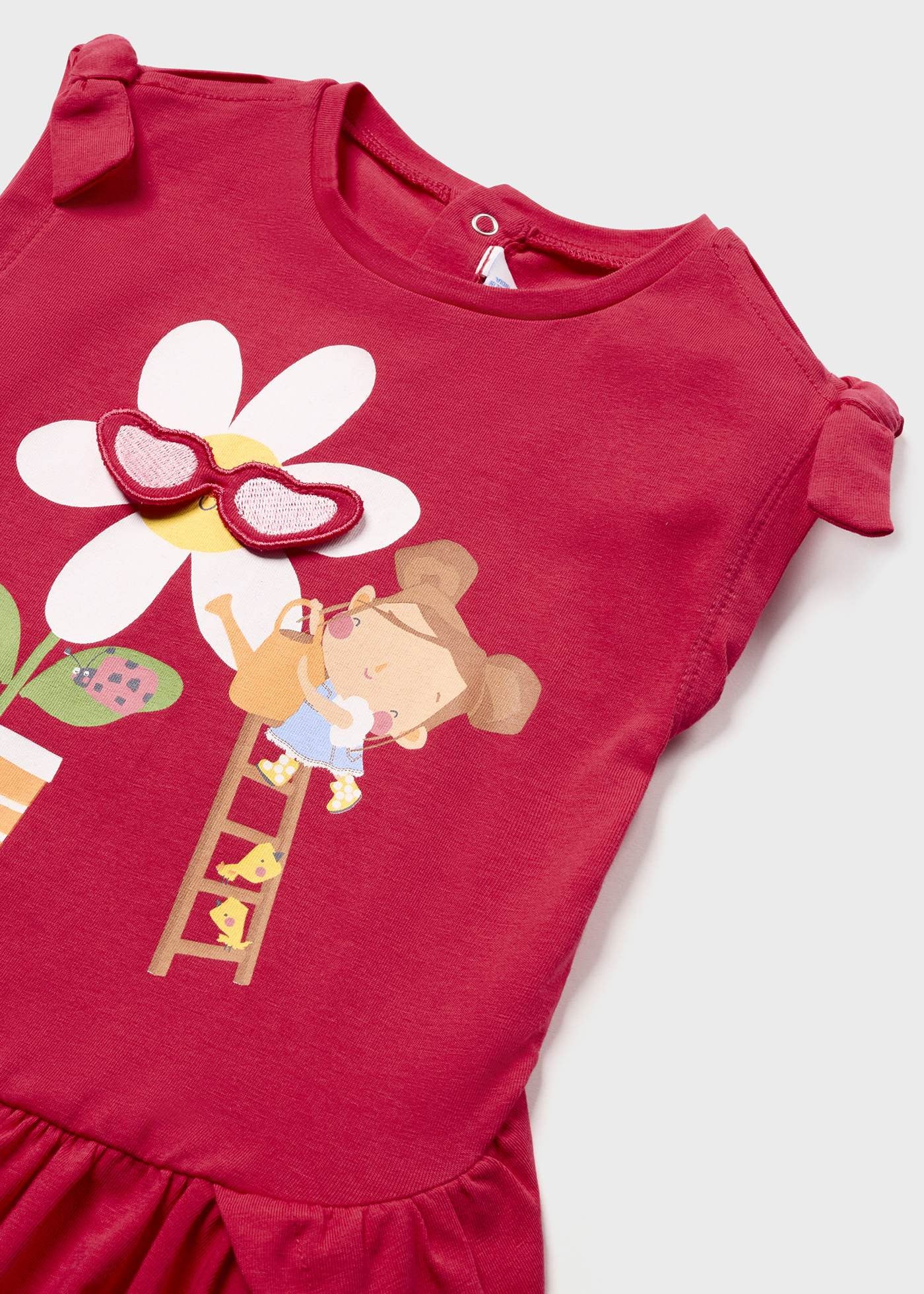 Mayoral 1968-23 Sukienka bawełniana dziewczynka kolor arbuzowy -  - #tag1# - #tag2# - #tag3# - #tag4#