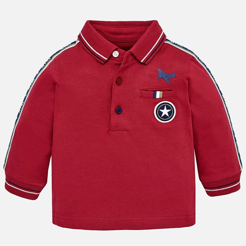 Mayoral 2120-78 Koszulka chłopięca polo z długim rękawem bordo -  - #tag1# - #tag2# - #tag3# - #tag4#