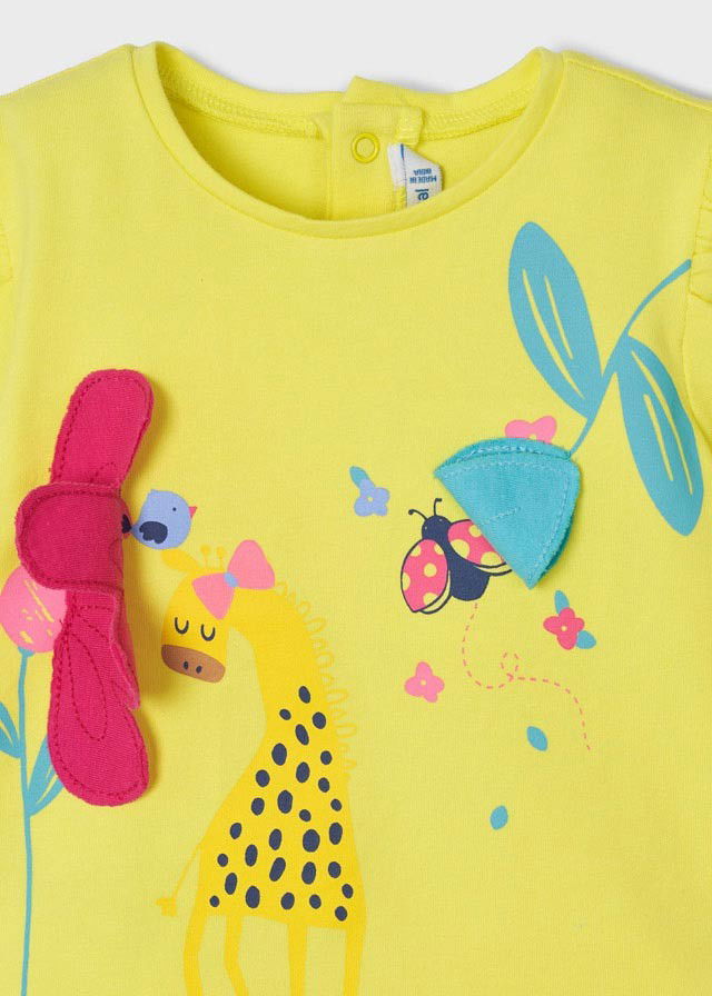 Mayoral 22-01028-076 Koszulka z krótkim rękawem dziewczynka 1028-76 cytrynowy -  - #tag1# - #tag2# - #tag3# - #tag4#