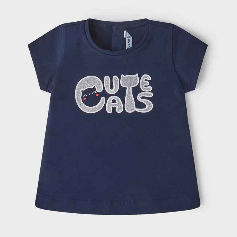 Mayoral 22-01033-052 Koszulka z krótkim rękawem dziewczynka 1033-52 atrament -  - #tag1# - #tag2# - #tag3# - #tag4#