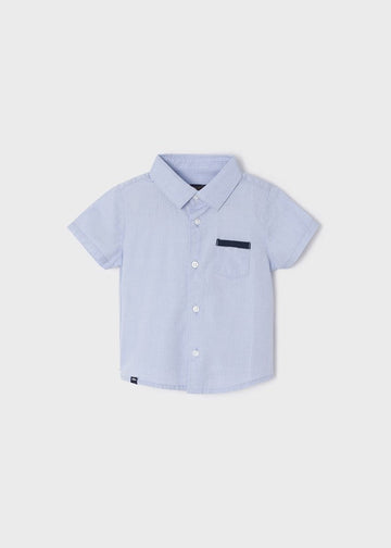 Mayoral 22-01112-096 Koszula z krótkim rękawem chłopiec 1112-96 błękitny -  - #tag1# - #tag2# - #tag3# - #tag4#