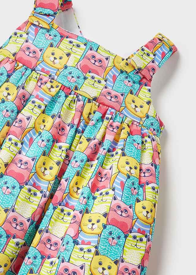 Mayoral 22-01929-004 Sukienka z nadrukiem dziewczynka 1929-4 akwamaryna -  - #tag1# - #tag2# - #tag3# - #tag4#