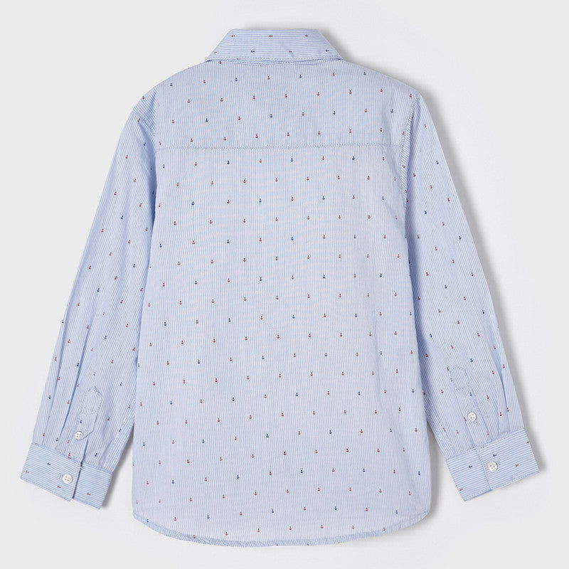 Mayoral 22-03123-046 Koszula we wzory chłopiec 3123-46 błękitny -  - #tag1# - #tag2# - #tag3# - #tag4#