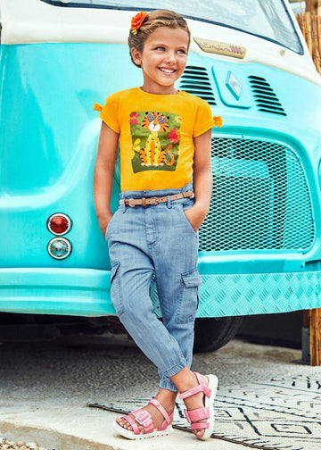 Mayoral 22-03590-016 Spodnie z paskiem dziewczynka 3590-16 jeans -  - #tag1# - #tag2# - #tag3# - #tag4#