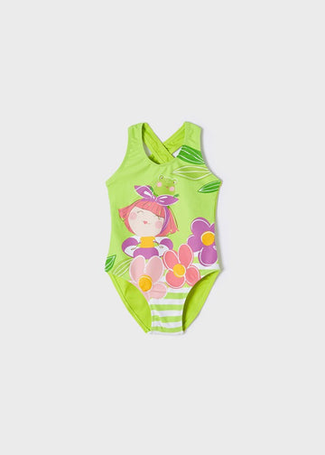 Mayoral 22-03770-062 Strój kąpielowy z nadrukiem dziewczynka 3770-62 pistacjowy -  - #tag1# - #tag2# - #tag3# - #tag4#