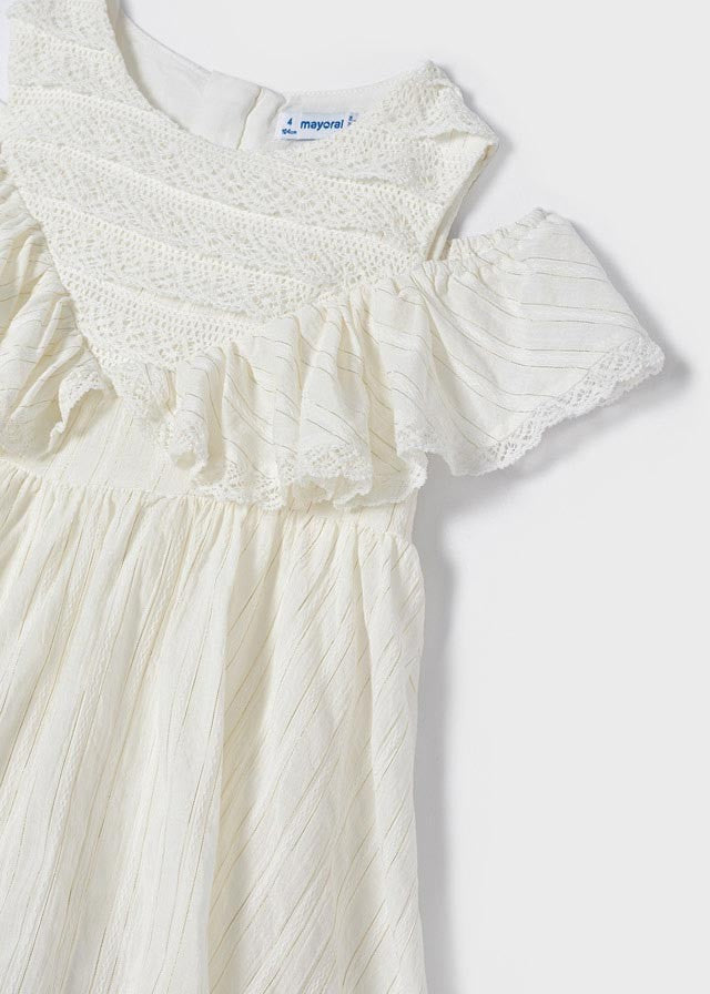 Mayoral 22-03936-004 Sukienka elegancka dziewczynka 3936-4 kremowy -  - #tag1# - #tag2# - #tag3# - #tag4#