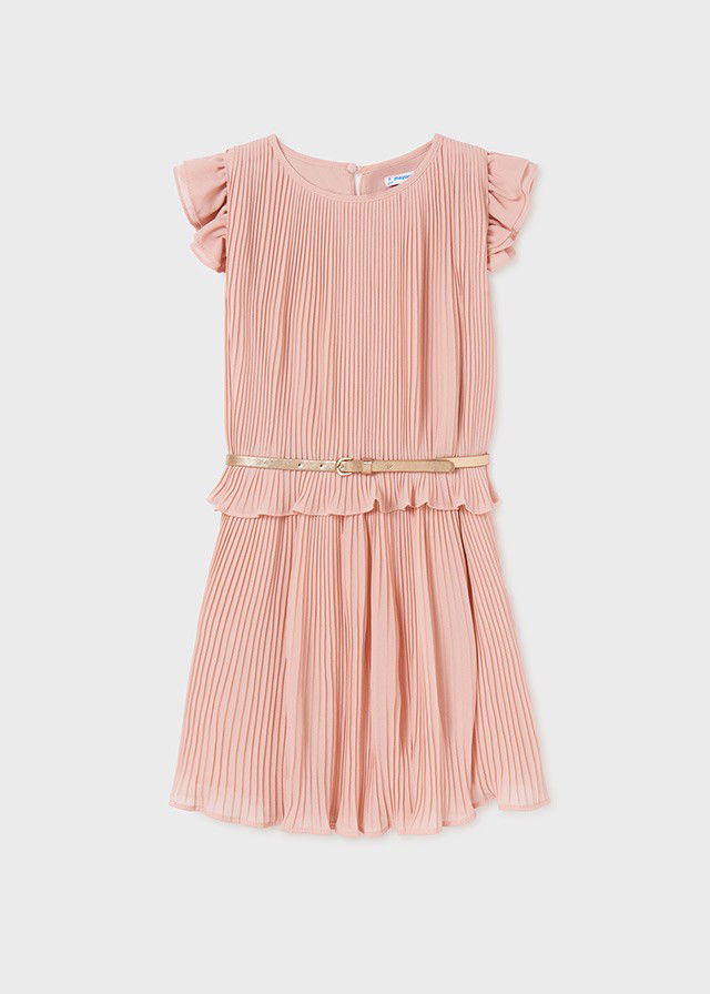 Mayoral 22-06959-052 Sukienka z plisami dziewczynka 6959-52 pastel -  - #tag1# - #tag2# - #tag3# - #tag4#