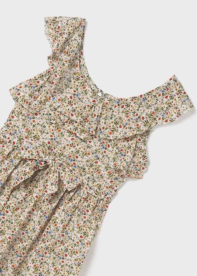 Mayoral 22-06978-042 Sukienka w kwiatki dziewczynka 6978-42 algi -  - #tag1# - #tag2# - #tag3# - #tag4#