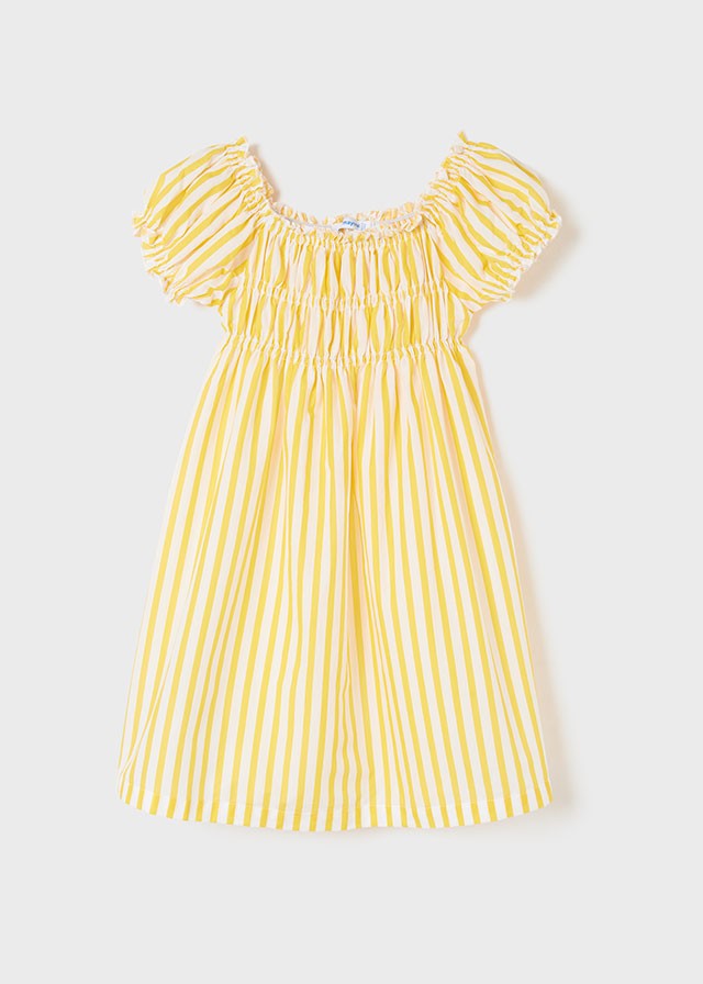 Mayoral 22-06985-059 Sukienka w paski dziewczynka 6985-59 mimoza -  - #tag1# - #tag2# - #tag3# - #tag4#