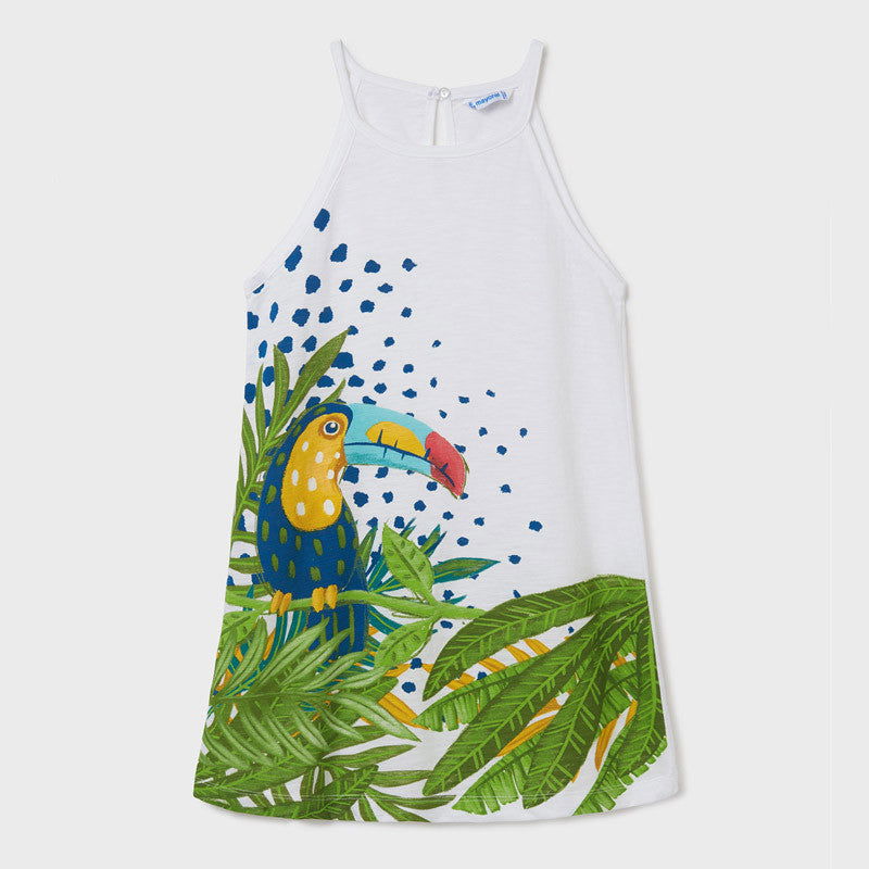 Mayoral 22-06990-088 Sukienka na ramiączkach dziewczynka 6990-88 biały -  - #tag1# - #tag2# - #tag3# - #tag4#