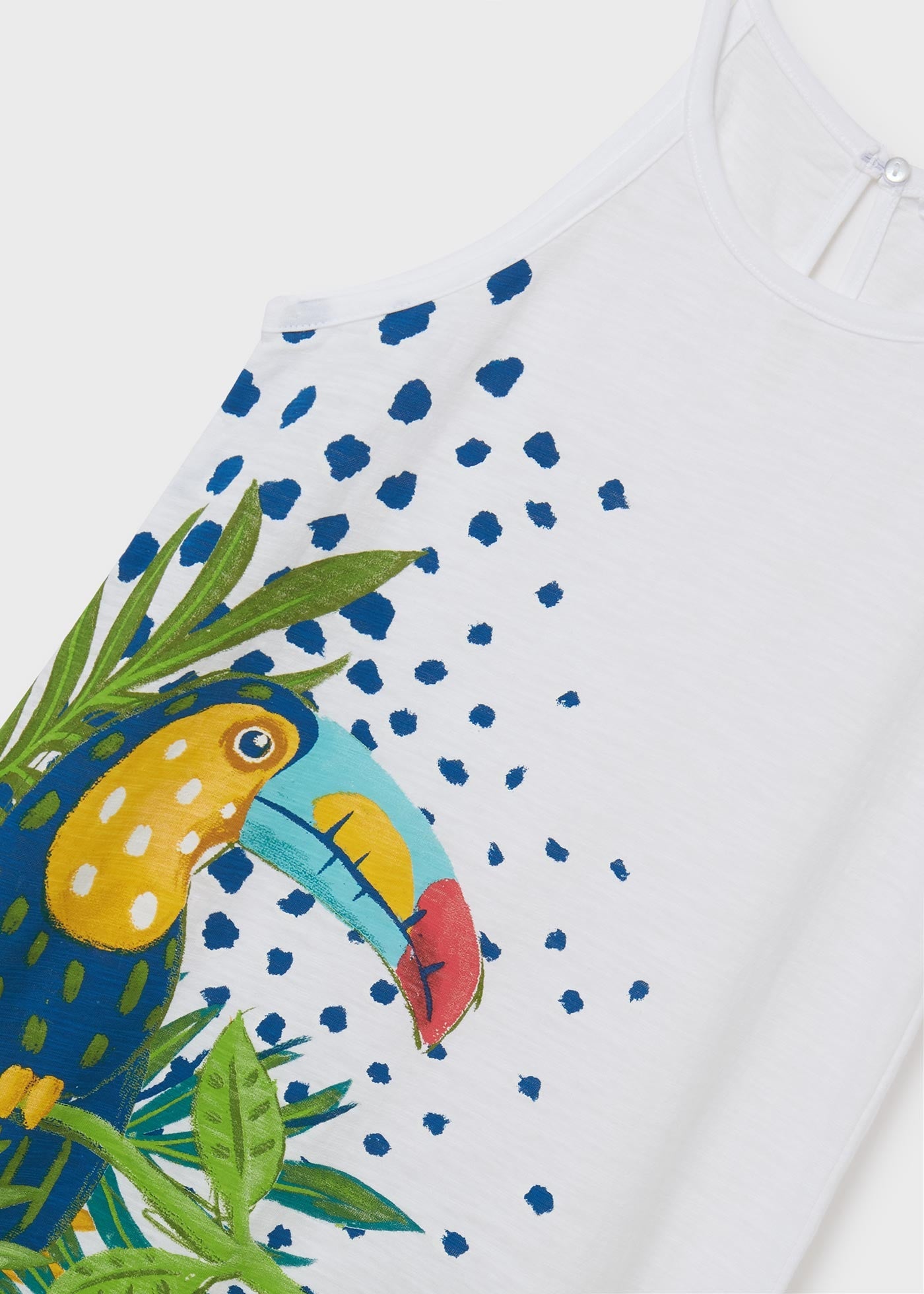 Mayoral 22-06990-088 Sukienka na ramiączkach dziewczynka 6990-88 biały -  - #tag1# - #tag2# - #tag3# - #tag4#