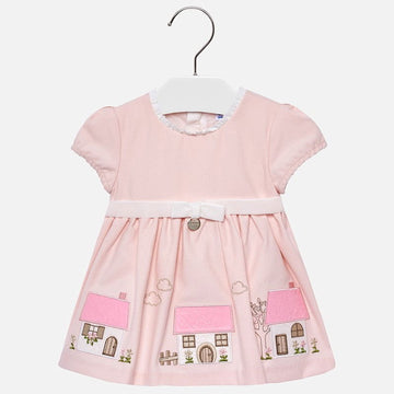 Mayoral 2928-72 Sukienka dziewczęca z haftami kolor róż -  - #tag1# - #tag2# - #tag3# - #tag4#