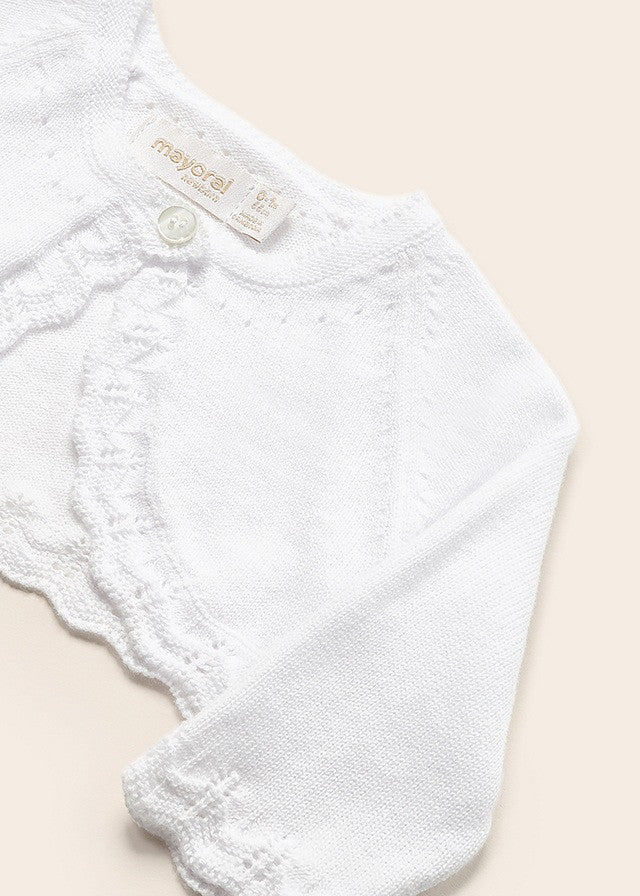 Mayoral 318-11 Sweterek bolerko dziewczynka kolor biały -  - #tag1# - #tag2# - #tag3# - #tag4#