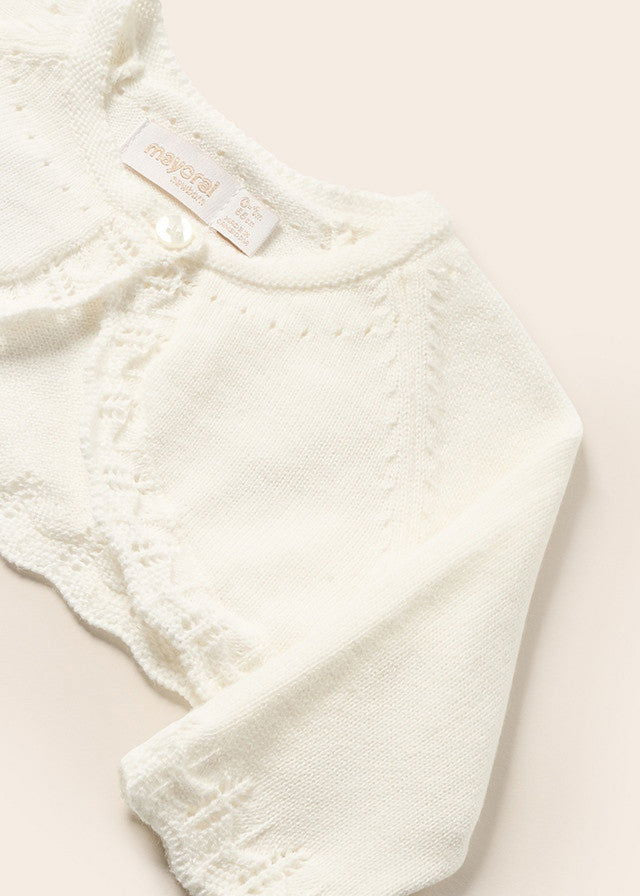 Mayoral 318-14 Sweterek bolerko dziewczynka kolor kremowy -  - #tag1# - #tag2# - #tag3# - #tag4#
