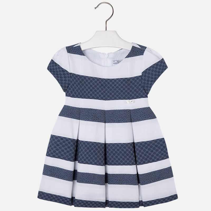 Mayoral 3921-62 Sukienka "jacquard" z kreskam kolor Granatowy -  - #tag1# - #tag2# - #tag3# - #tag4#