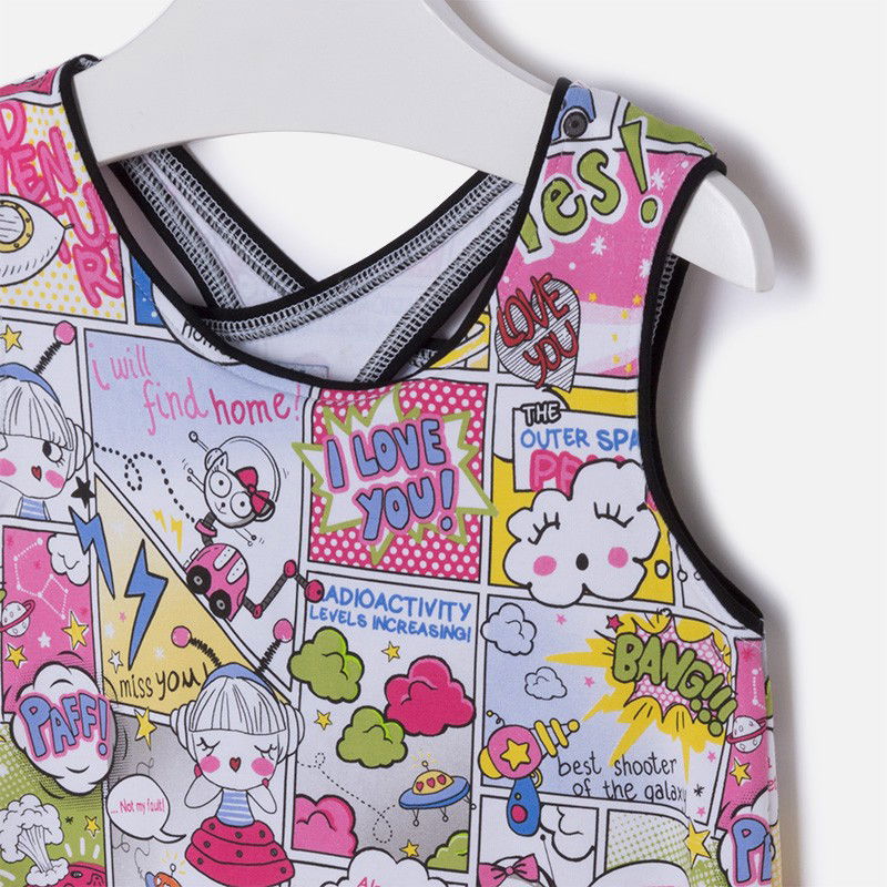 Mayoral 3998-2 Sukienka dziewczęca komiks kolor Magenta -  - #tag1# - #tag2# - #tag3# - #tag4#