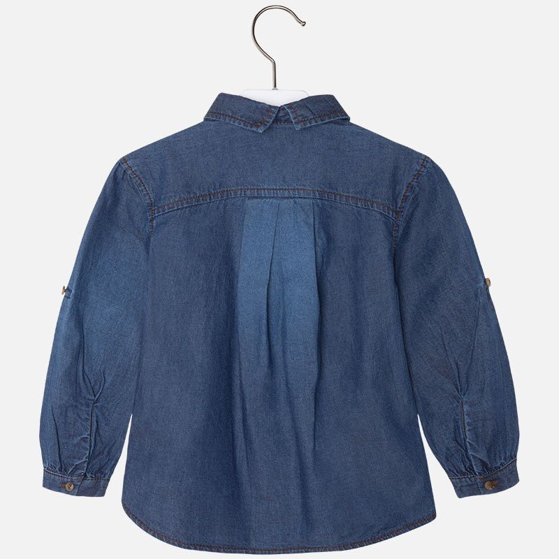 Mayoral 4152-48 Bluzka luźna jeans  kolor Ciemny -  - #tag1# - #tag2# - #tag3# - #tag4#