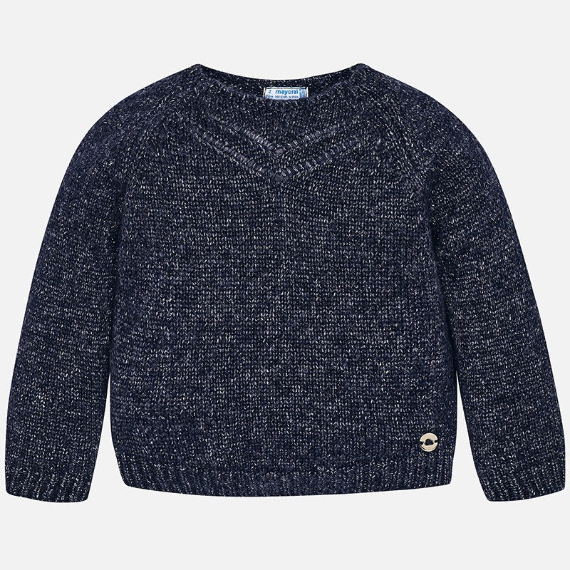 Mayoral 4322-32 Sweter dziewczęcy wkładany przez głowę granat -  - #tag1# - #tag2# - #tag3# - #tag4#