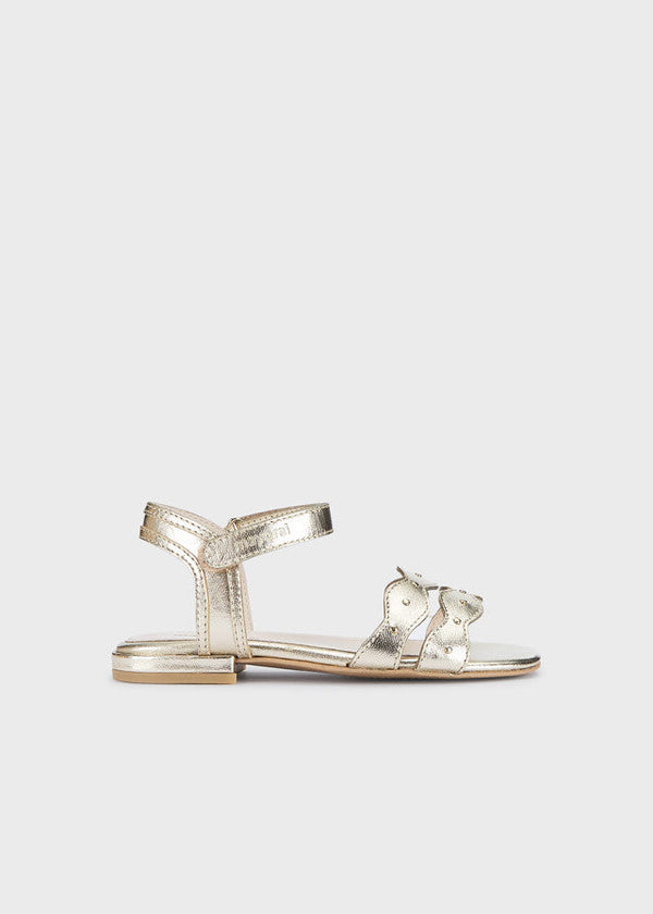 Mayoral 43451-32 Metallic-Ledersandalen für Mädchen, goldfarben