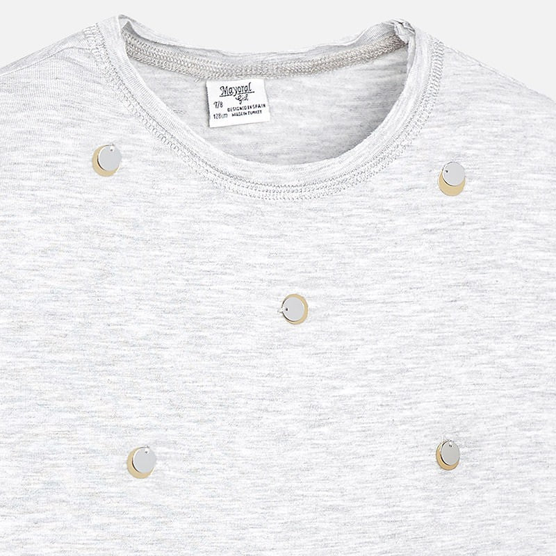 Mayoral 7067-78 Koszulka d/r z cekinami  kolor Perłowy -  - #tag1# - #tag2# - #tag3# - #tag4#