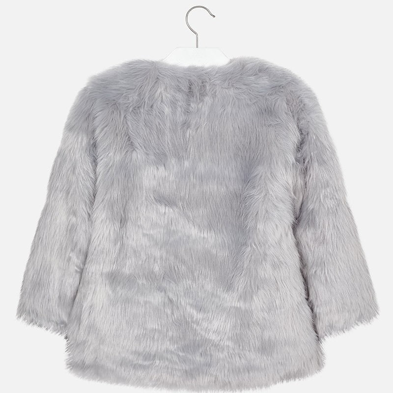 Mayoral 7476-64  Płaszcz futerko dziewczęce szare -  - #tag1# - #tag2# - #tag3# - #tag4#