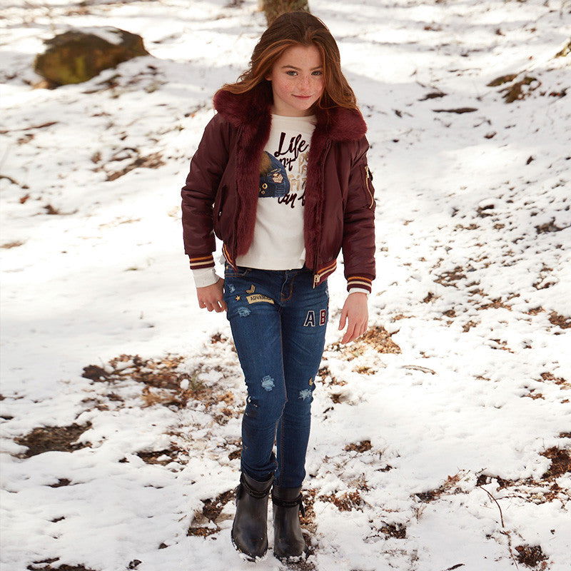 Mayoral 7538-17 Spodnie dziewczęce kolor Ciemny granat -  - #tag1# - #tag2# - #tag3# - #tag4#