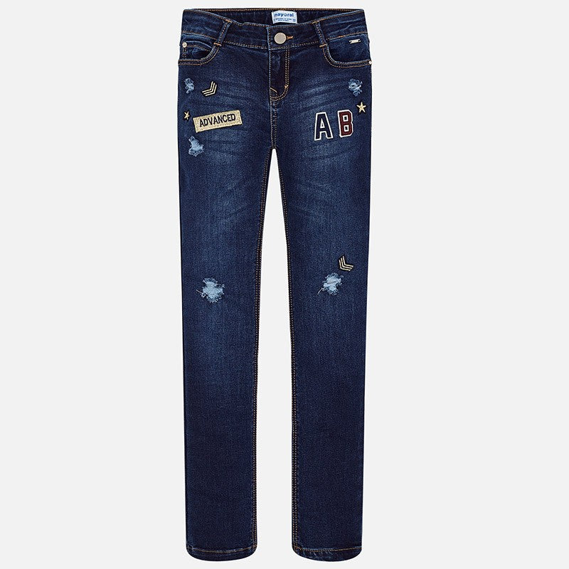 Mayoral 7538-17 Spodnie dziewczęce kolor Ciemny granat -  - #tag1# - #tag2# - #tag3# - #tag4#