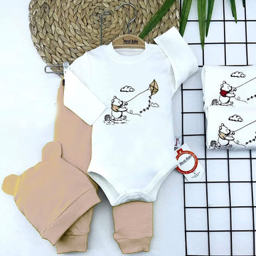 Set aus Body, Hose und Mütze für Jungen, beige Murat Baby 8465-13924