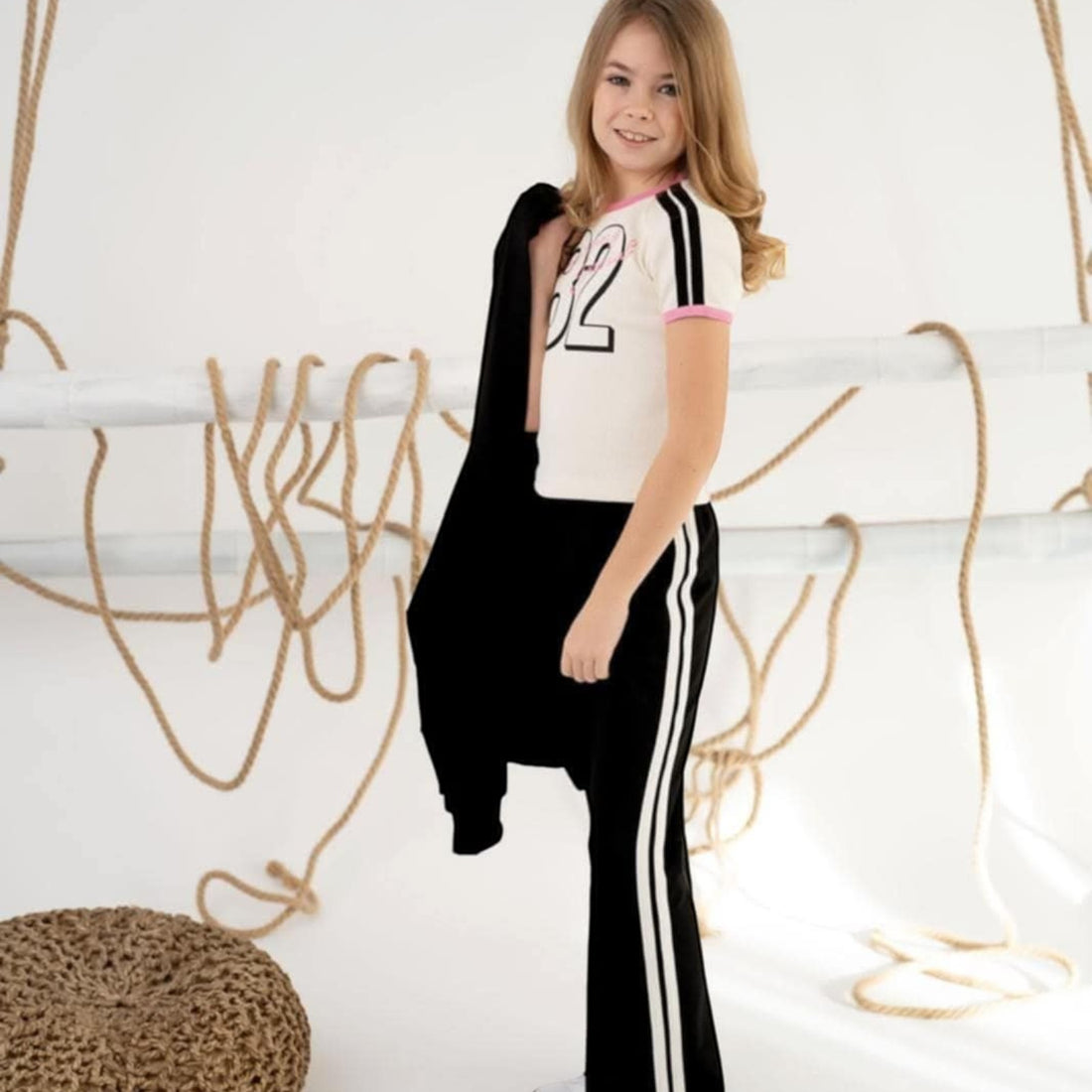 Schlaghose Mädchen, schwarz, Kiz 16225-10124-14