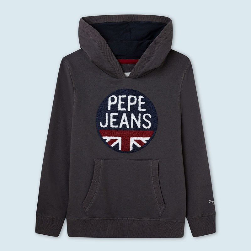 Pepe Jeans Bluza z kapturem ALEXANDER junior chłopak PB581258-984 GUNPOWDER -  - #tag1# - #tag2# - #tag3# - #tag4#