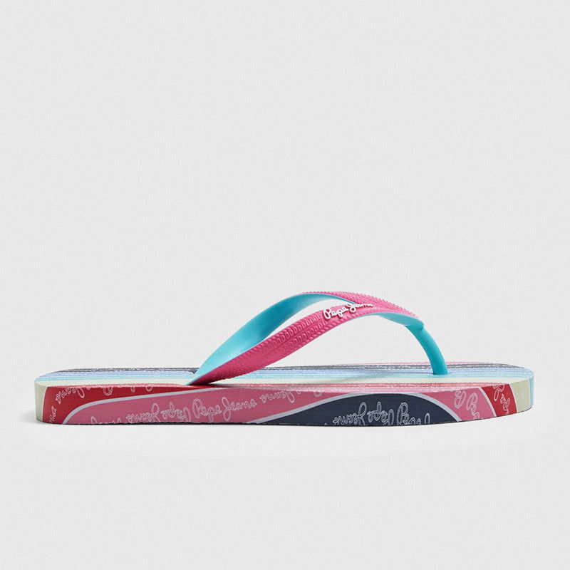 Pepe Jeans Klapki DORSET STRIPS junior girl PGS70049-325 PINK -  - #tag1# - #tag2# - #tag3# - #tag4#