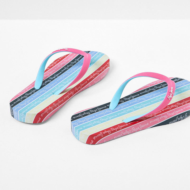 Pepe Jeans Klapki DORSET STRIPS junior girl PGS70049-325 PINK -  - #tag1# - #tag2# - #tag3# - #tag4#