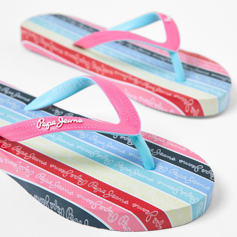 Pepe Jeans Klapki DORSET STRIPS junior girl PGS70049-325 PINK -  - #tag1# - #tag2# - #tag3# - #tag4#