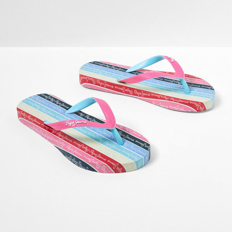 Pepe Jeans Klapki DORSET STRIPS junior girl PGS70049-325 PINK -  - #tag1# - #tag2# - #tag3# - #tag4#