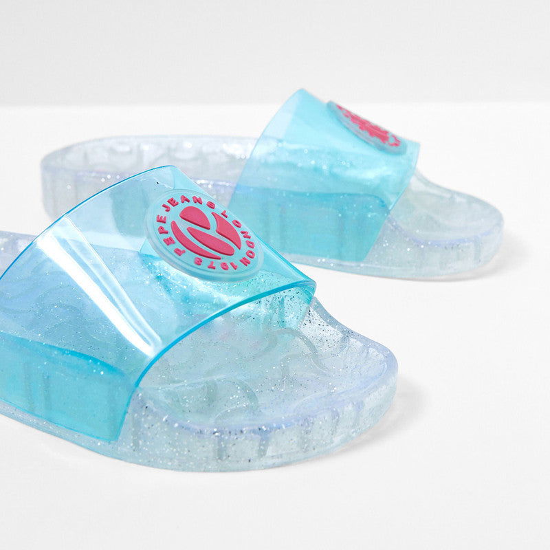 Pepe Jeans Klapki WAVE BADGE junior girl PGS70047-537 TURQUOISE -  - #tag1# - #tag2# - #tag3# - #tag4#