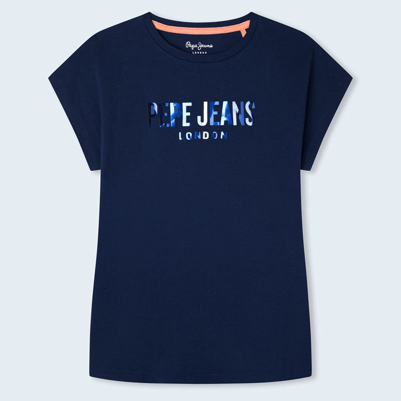 Pepe Jeans Koszulka HOLLY junior dziewczyna PG502850-594 granat -  - #tag1# - #tag2# - #tag3# - #tag4#