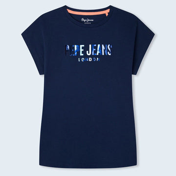 Pepe Jeans Koszulka HOLLY junior dziewczyna PG502850-594 granat -  - #tag1# - #tag2# - #tag3# - #tag4#