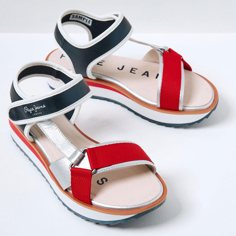 Pepe Jeans Sandały ALEXA WALK junior girl PGS90181-255 czerwony -  - #tag1# - #tag2# - #tag3# - #tag4#