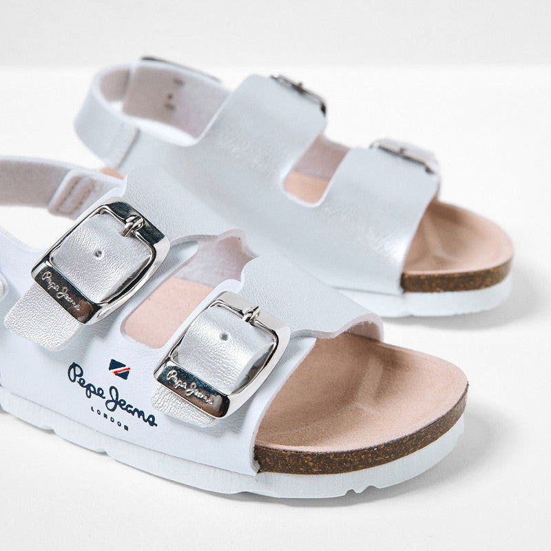 Pepe Jeans Sandały BIO CORP GIRL junior girl PGS90185-800 WHITE -  - #tag1# - #tag2# - #tag3# - #tag4#