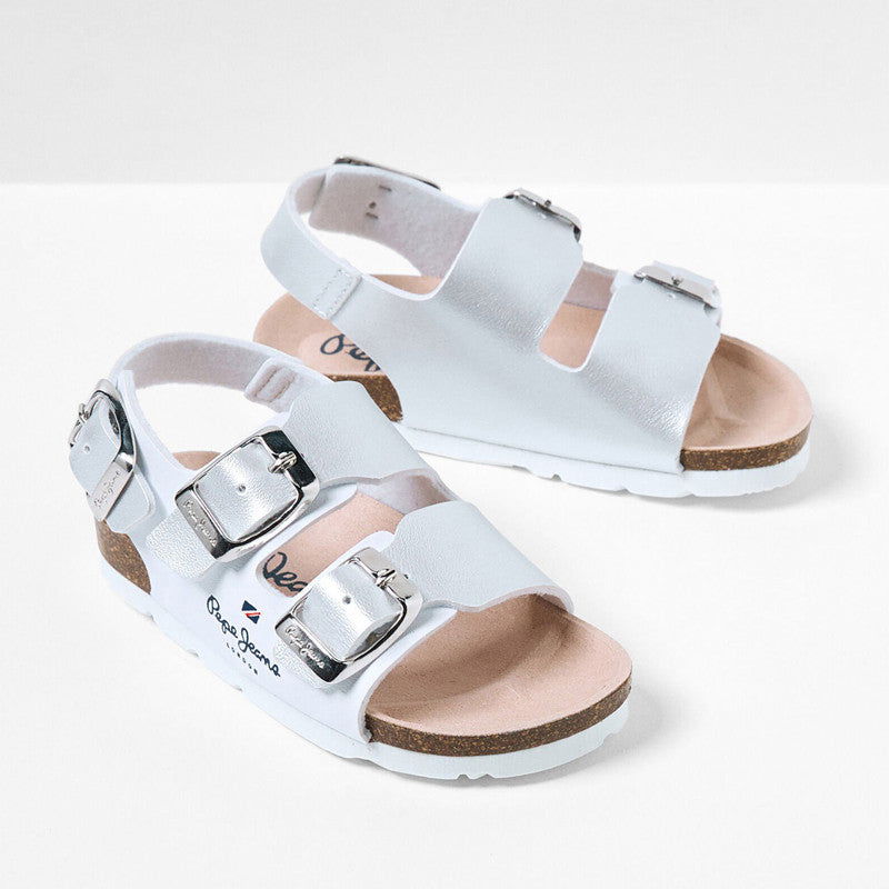 Pepe Jeans Sandały BIO CORP GIRL junior girl PGS90185-800 WHITE -  - #tag1# - #tag2# - #tag3# - #tag4#