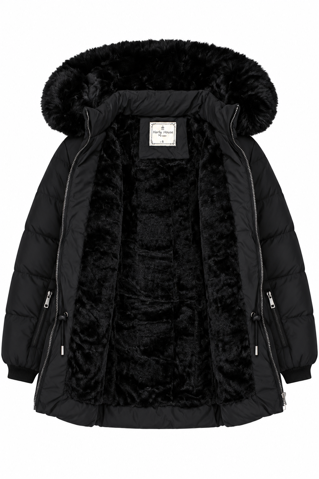 Happy House KK2309-27925 schwarze Winterjacke für Mädchen