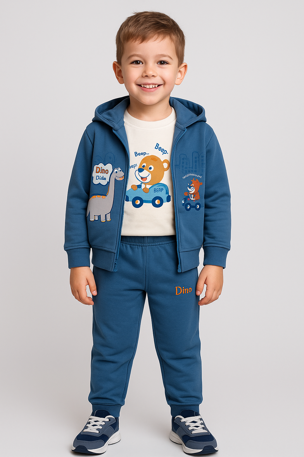 Dino 3-teiliger Trainingsanzug für Jungen, blau, TL-982A-26625