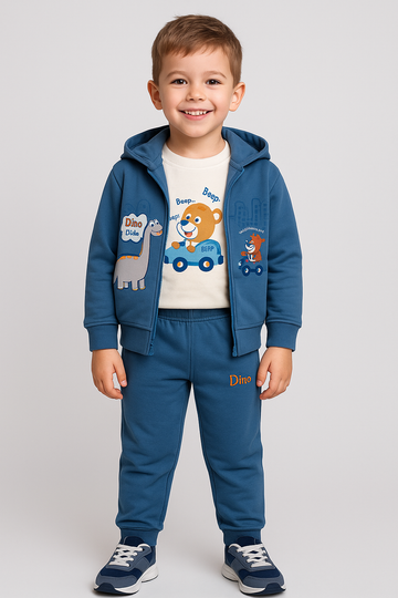 Dino 3-teiliger Trainingsanzug für Jungen, blau, TL-982A-26625