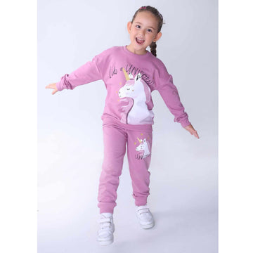 Stella Kids 2-teiliger Trainingsanzug, Sweatshirt und Hose, lila, 914-7125-20